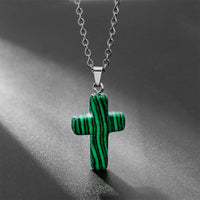 Halskette mit Kreuz aus Natürlichen Edelsteinen - Seraphina