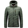 Wasserabweisende Herren-Daunenjacke mit abnehmbarer Kapuze – Alaric