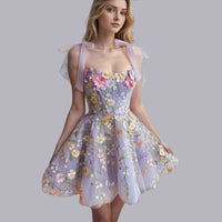 Tüll-Cocktailkleid mit Blumenapplikationen - Rosalie