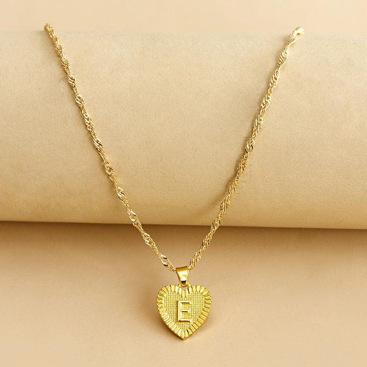 Goldene Initial Herz Anhänger Kette - Amara