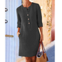 Stilvolles Kleid mit Taschen & Rundhalsausschnitt – Niva