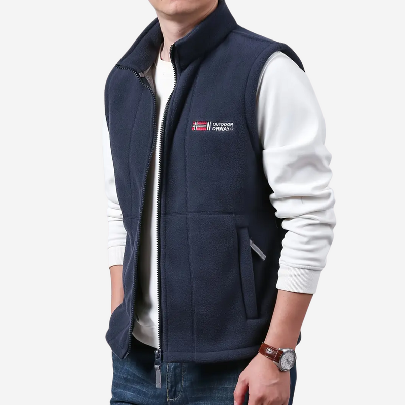 Herren Fleece Outdoor-Weste – Mit Stehkragen – Kaspar