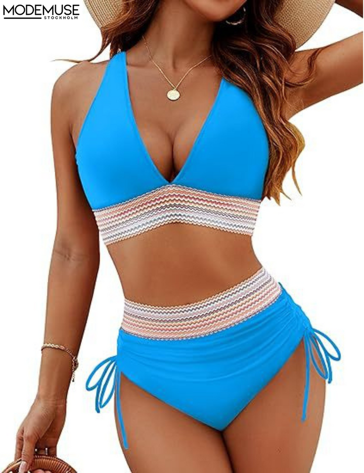 High Waist Trendiges Bikini-Set - Tessa aus schnell trocknendem Stoff