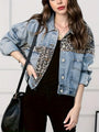Wild schicke Leopardenmuster-Denimjacke - Leona