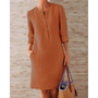Stilvolles Kleid mit Taschen & Rundhalsausschnitt – Niva