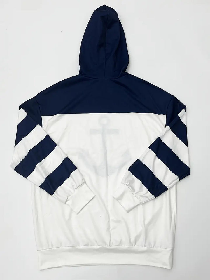 Hoodie with Anchor Print - Nautical Vibes