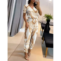 Trendiger Damen-Jumpsuit mit kurzen Ärmeln und weitem Bein - Alina