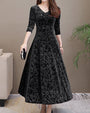 Midi-Kleid mit A-Linie & V-Ausschnitt – Amara