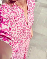 Trendiges Maxikleid mit rosa Leopardenmuster - ChicSafari