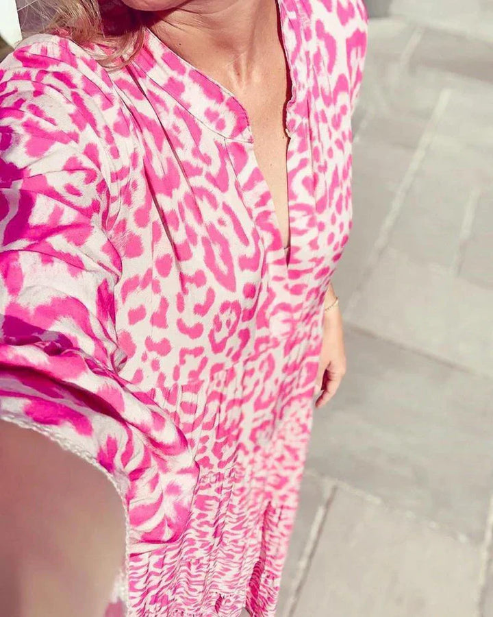 Trendiges Maxikleid mit rosa Leopardenmuster - ChicSafari