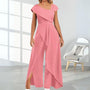 Asymmetrischer Damen Jumpsuit mit Diagonalem Kragen – Selina
