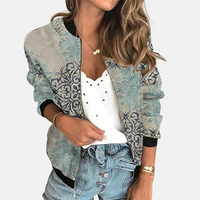 Damen Retro Bomberjacke mit Print - Zoë