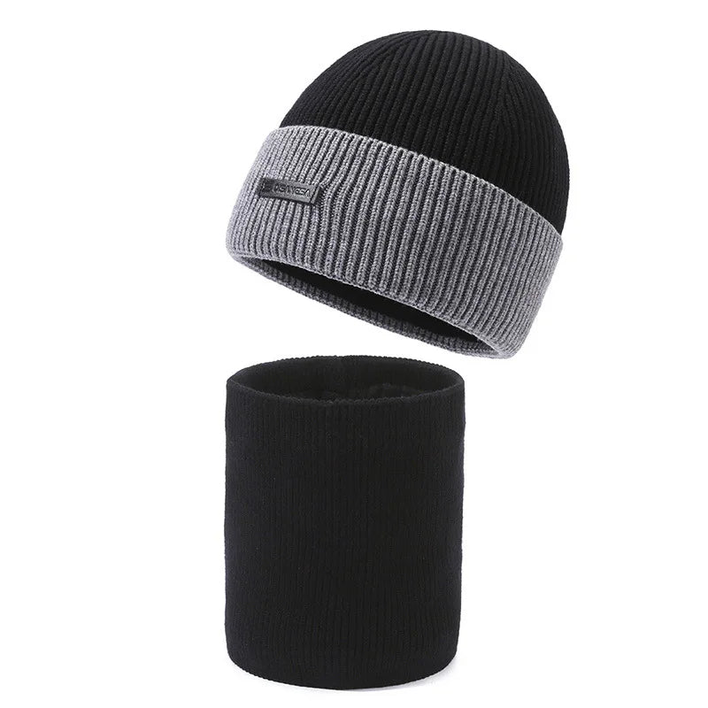 Wool Beanie Set | Cozy Knitted Men's Hat and Scarf