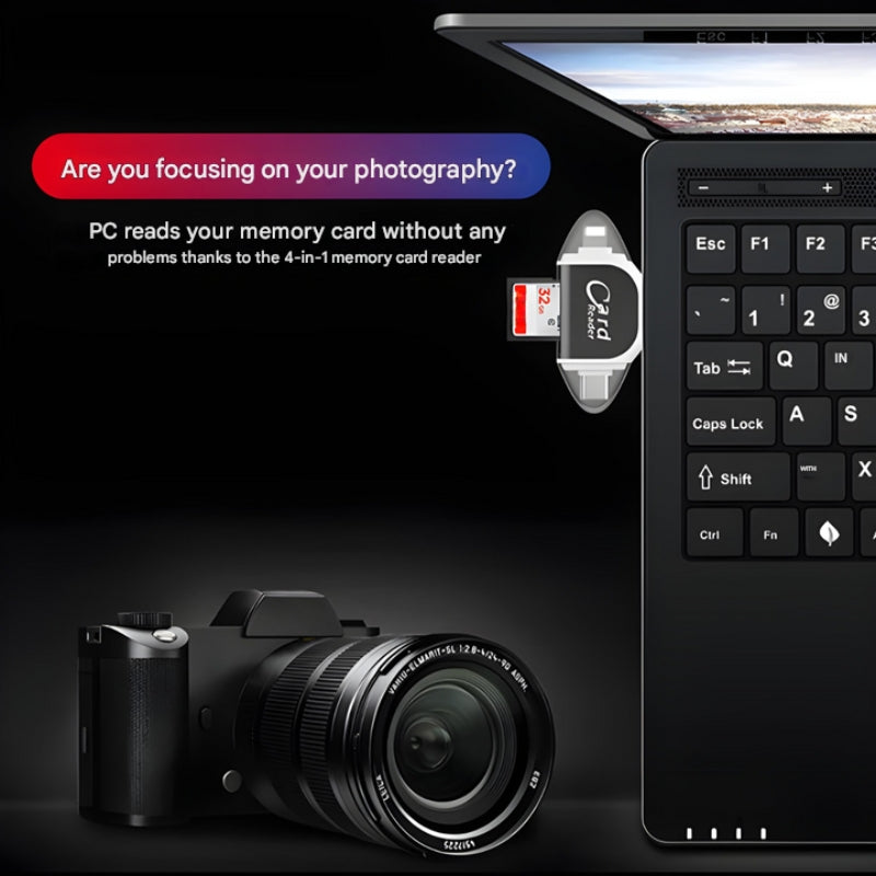 4-in-1 SD & TF Card Reader - FlexPort