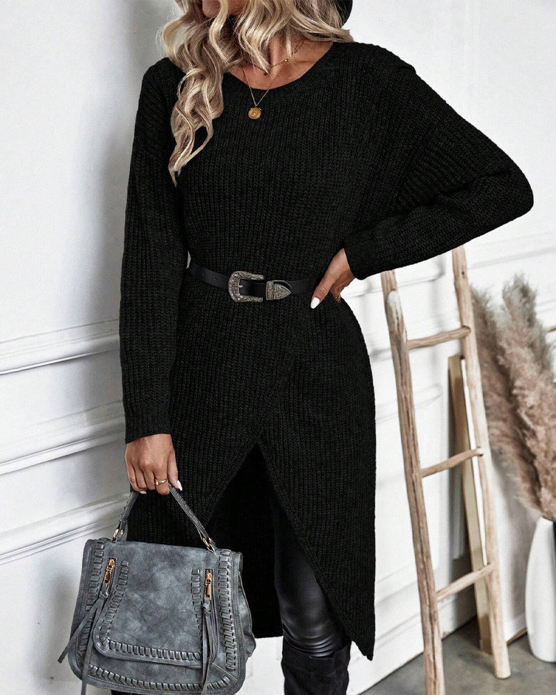 Stilvolles Einfarbiges Sweatkleid - Lina