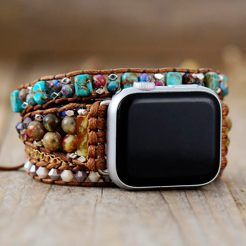Jaspis & Onyx Boho Apple Watch Armband - Lyra