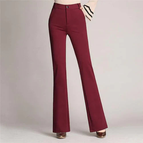 Schlanke Ausgestellte High Waist Hose – Mila