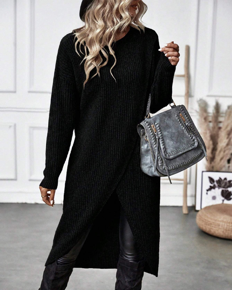 Stilvolles Einfarbiges Sweatkleid - Lina