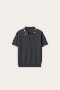 Stylish men's polo made of cashmere-merino wool - Miro