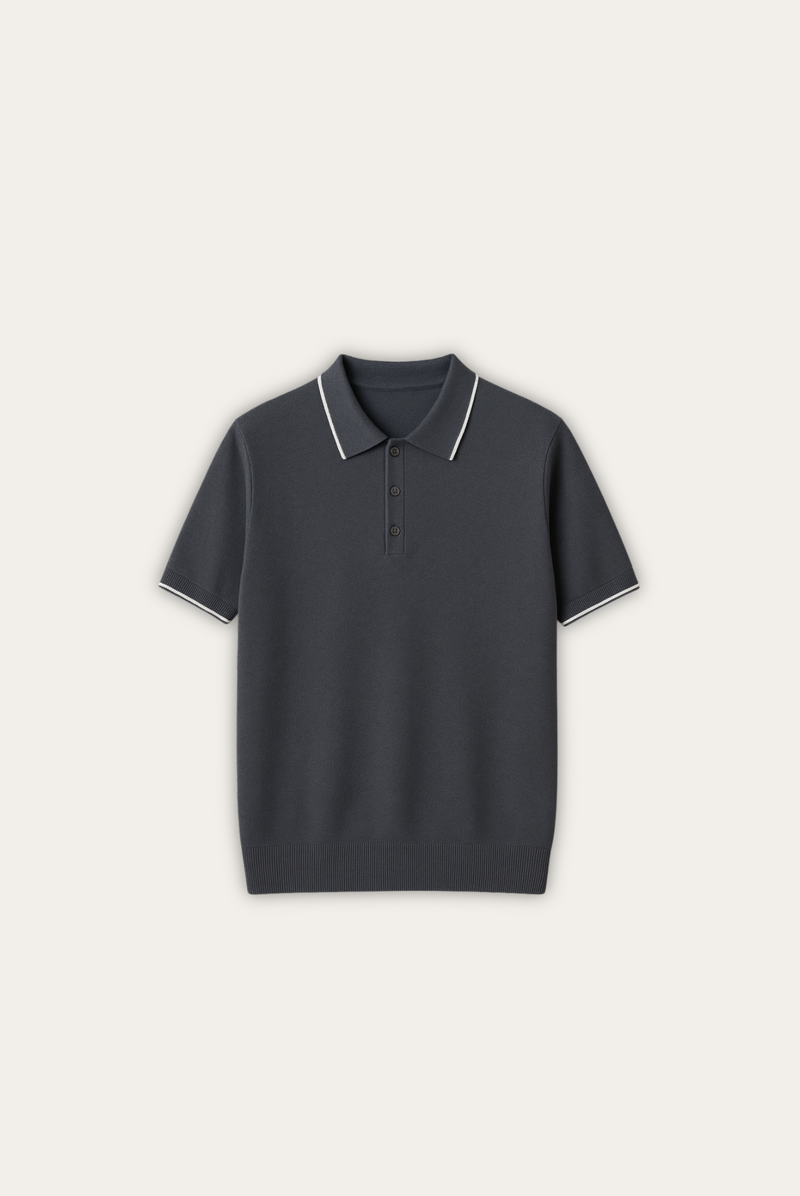 Stylish men's polo made of cashmere-merino wool - Miro