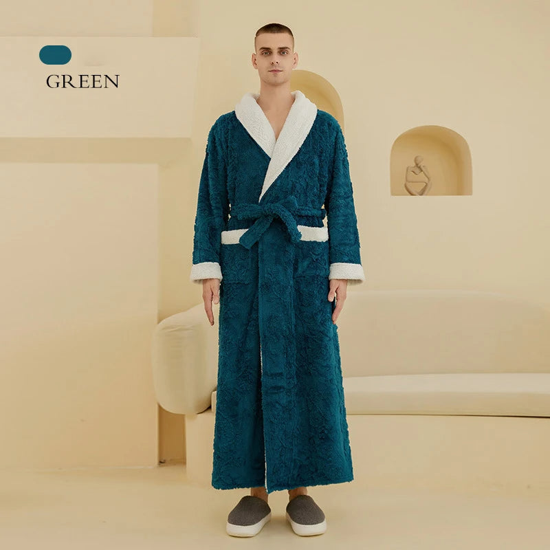 Jacquard Bathrobe | Warm and comfy fleece bathrobe