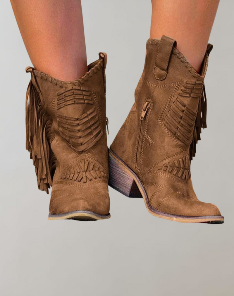 Stilvolle Damen Stiefel mit Quasten - Selena