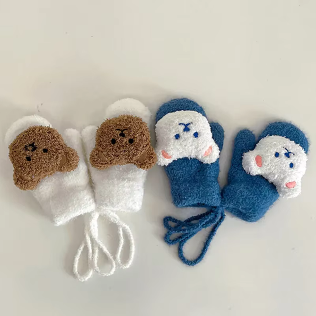 Children's Mittens with Bear Face – TinyBear Mittens