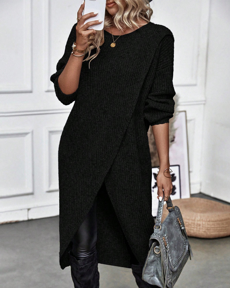Stilvolles Einfarbiges Sweatkleid - Lina