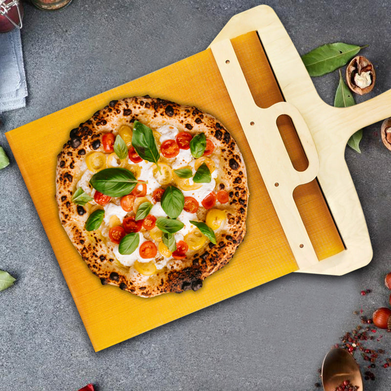 Verstelbare pizzaschepper van berkenhout met schuifmechanisme – Fornello