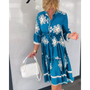 Trendiges Kleid mit Blumenmuster und 3/4 Ärmeln – Elin