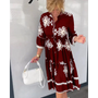 Trendiges Kleid mit Blumenmuster und 3/4 Ärmeln – Elin