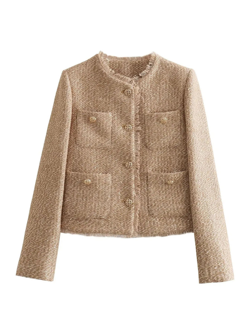 Zeitlos schickes Tweed-Jäckchen mit goldenen Knöpfen - Anna
