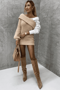 Gestricktes Kleid mit angenähter Bluse – Elodie