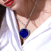 Blue Heart Crystal Necklace | Elegant and Stylish