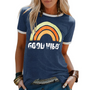 Damen-T-Shirt mit Regenbogenprint – Sunny