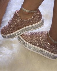Stilvolle Plateau-Glitzer-Damensneaker - Sienna