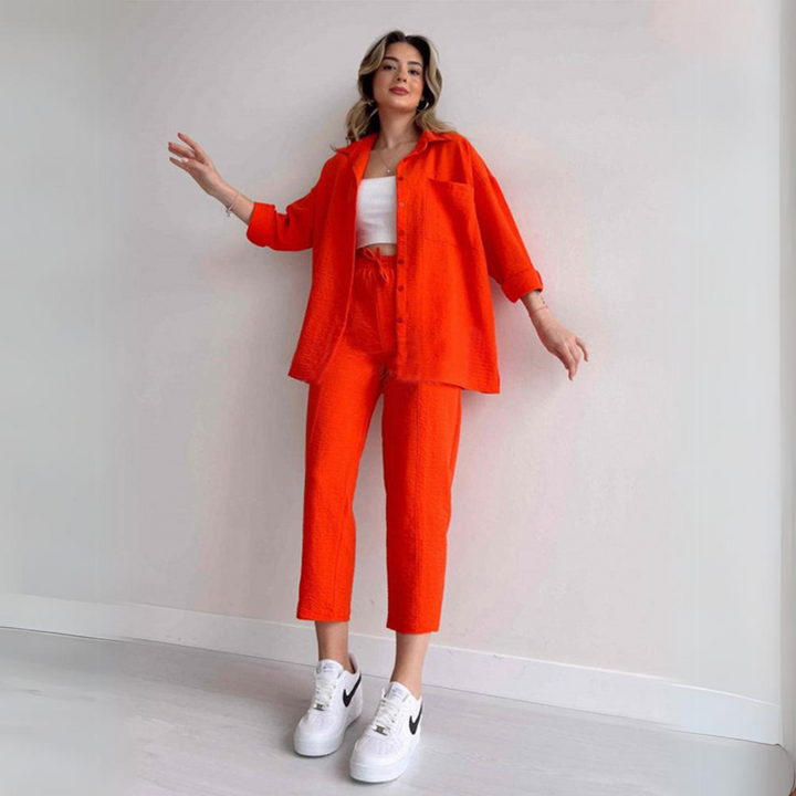 Lichte Tweedelige Linnen Dames Set - Camille
