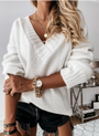 Legerer V-Ausschnitt Strickpullover - Layla