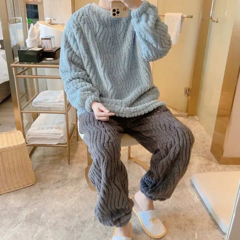 Coral Fleece Pyjama | Bequemer und warmer Pyjama für Herren
