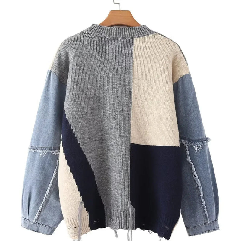 Fröhlicher Patchwork-Pullover für Damen - Liora