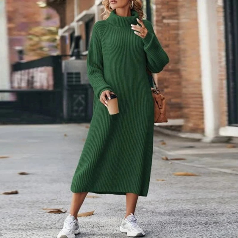 Knitted Turtleneck Dress for Comfort & Style - Liora