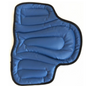 Blauw gewatteerd zadelkussen met zwarte rand, los neergelegd op een lichte achtergrond 10