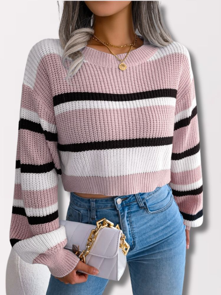 Gestreifter Crop-Pullover - Emory