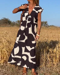 V-Ausschnitt Maxikleid mit Print - Bella
