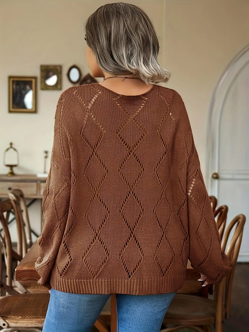 Oversized Women's Knitted Sweater in Plus Size – Marietta