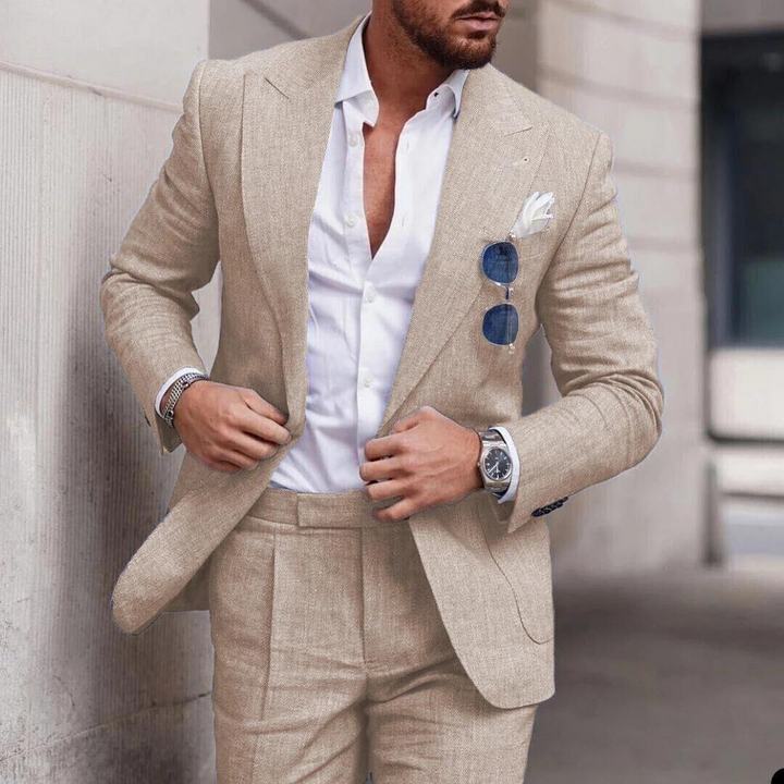 Trendiger Leinen 2-teiliger Strandanzug für Herren - Caden