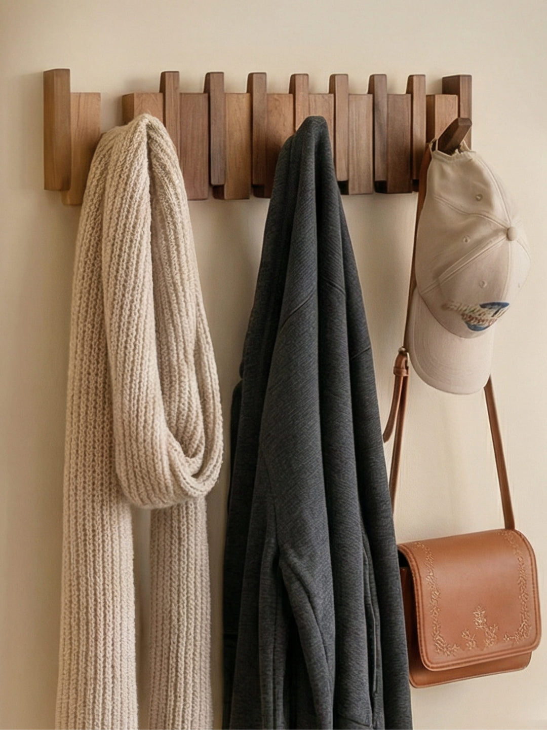 Wooden Piano Style Coat Rack - Melodia