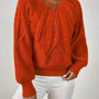 Damen Zopfpullover mit Laternenärmeln – Sanna