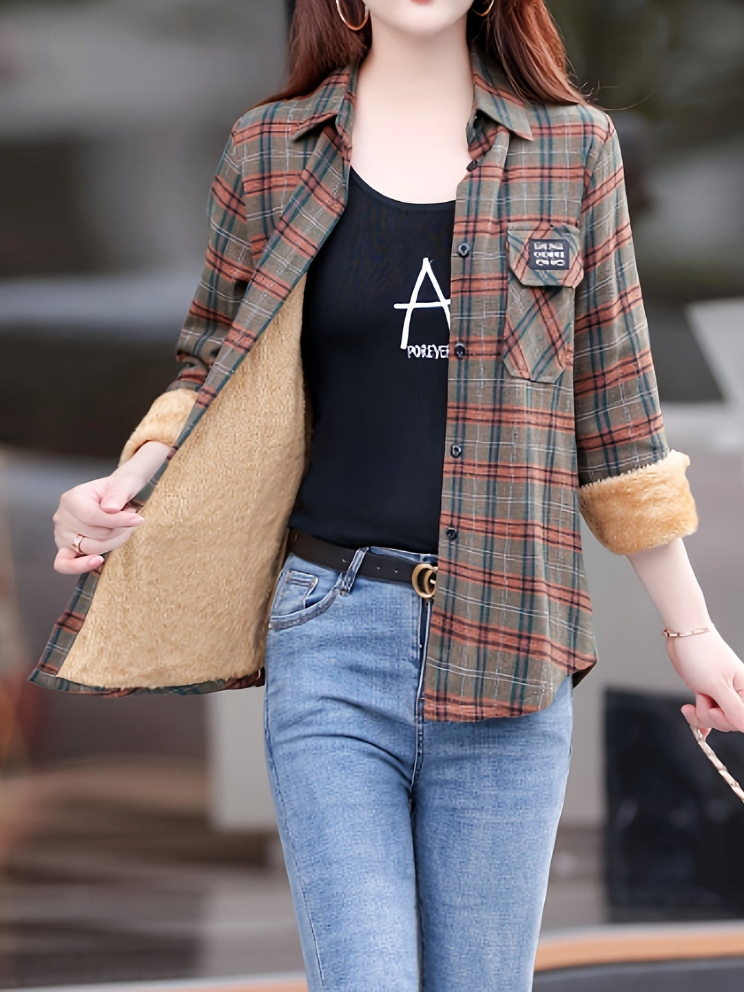 Gefütterte Casual Damenbluse - Nora
