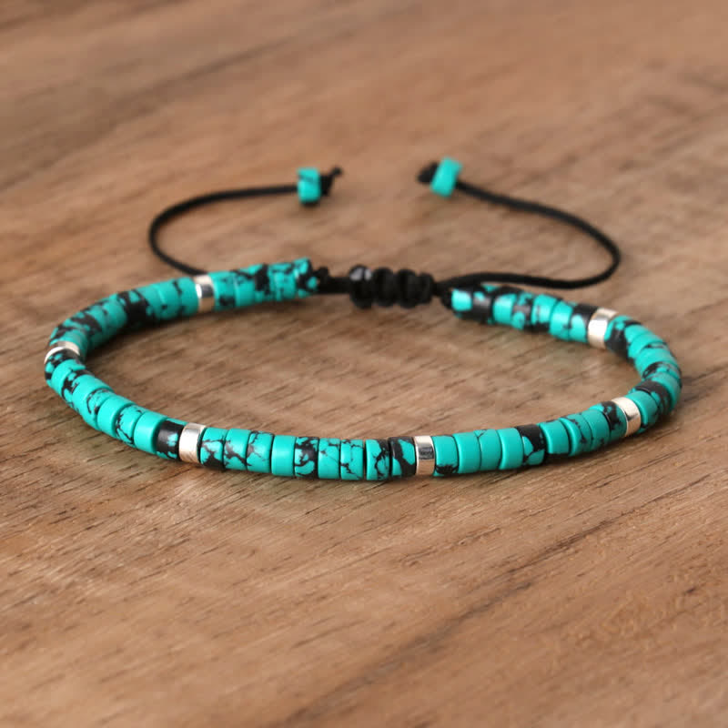 Gevlochten Armband met 2,4 mm Natuurlijke Steen Rollers - Seraphina